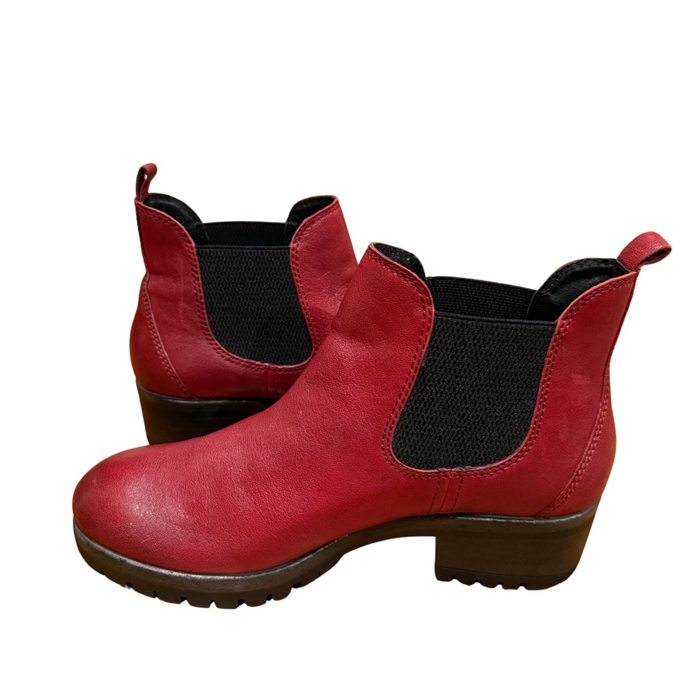 Salvia Petra Leather Bootie Pull On Ankle Boot Comfort Slip On EU 40 US 9